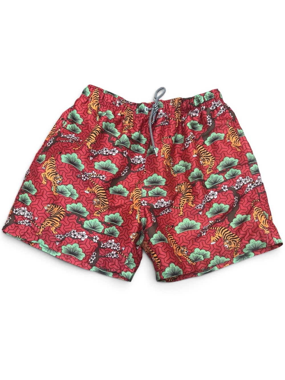 Boardies Apparel - Red Multi Japanese Tattoo Tiger Print Swim Shorts Size XL